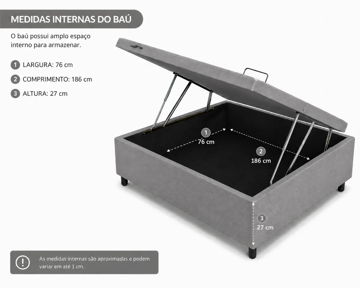 Cama Box Bau Solteirinho 78cm foto 2