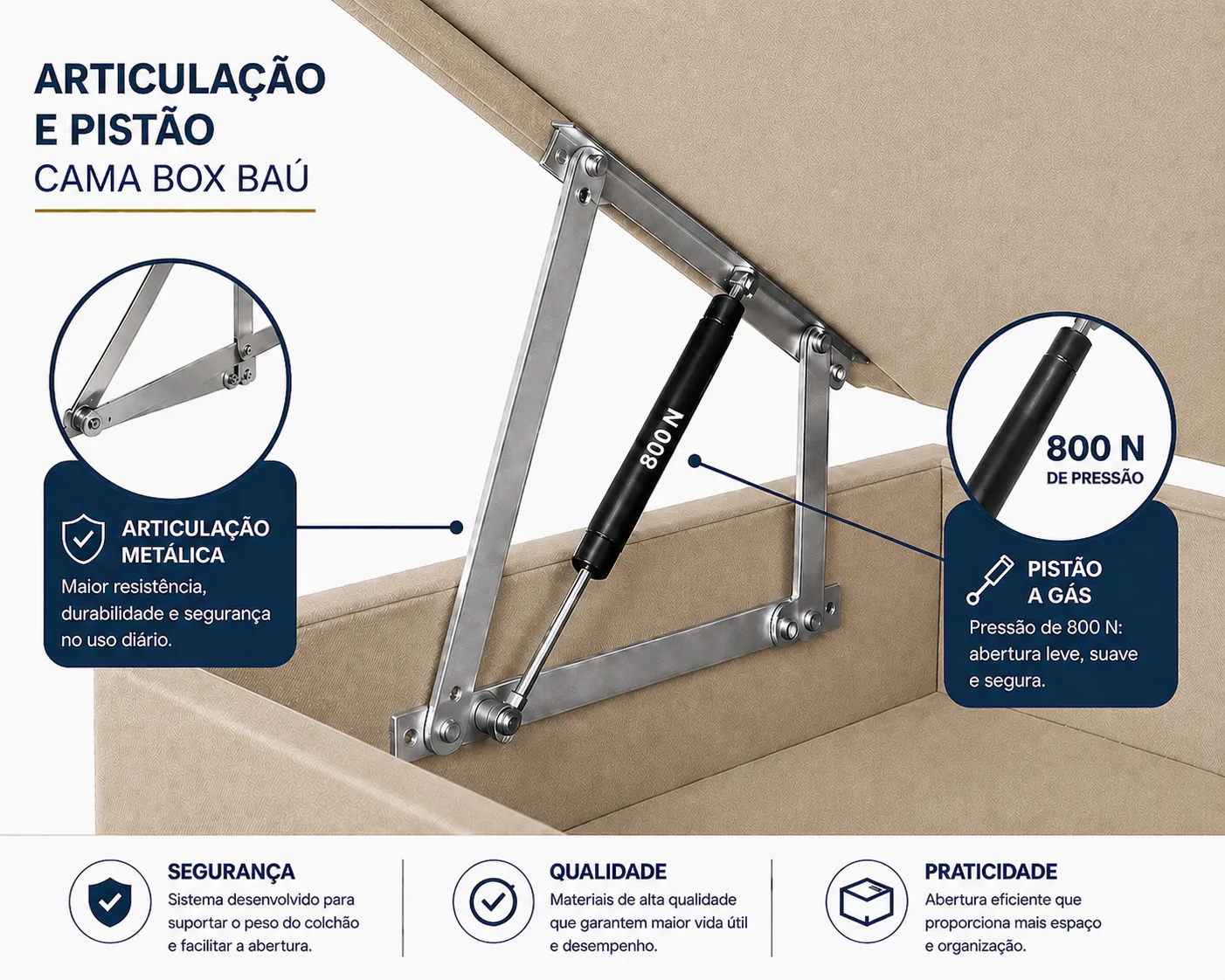 Cama Box Baú Bipartida Queen 158cm foto 2