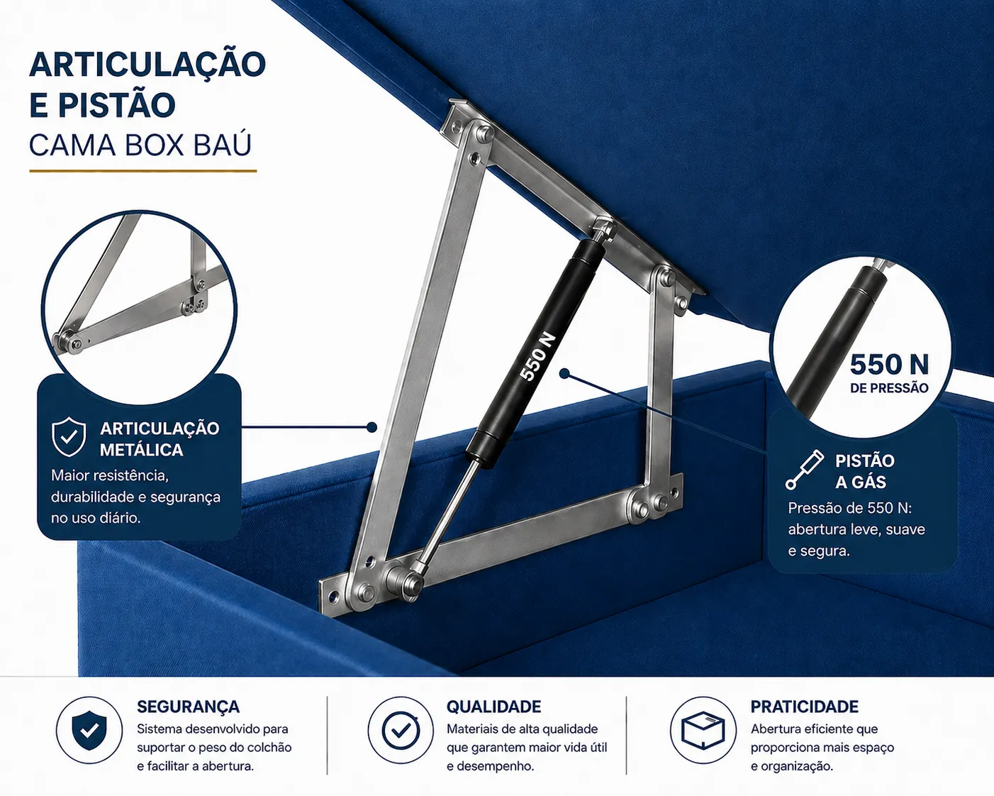 Cama Box Bau Solteiro 88cm foto 3