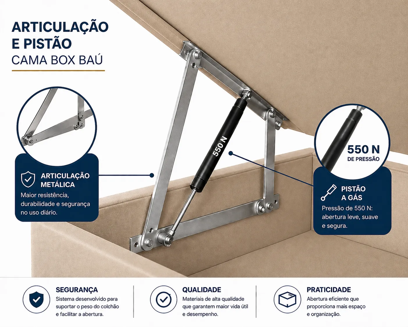 Cama Box Bau Solteiro 88cm foto 3