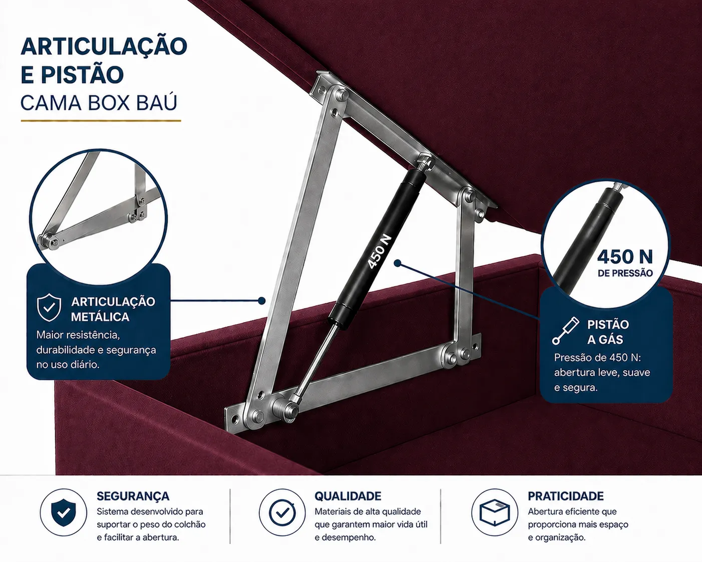 Cama Box Bau Solteirão 99cm foto 3