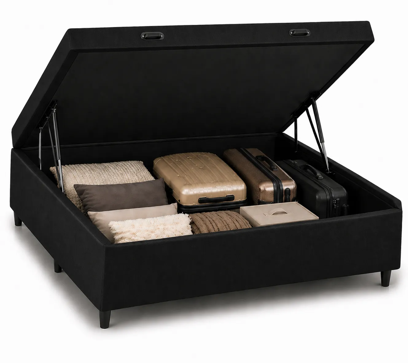 Cama Box Baú Viúva 128cm - Preto
