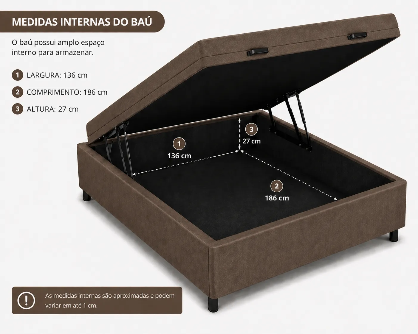 Cama Box Baú Casal 138cm foto 2