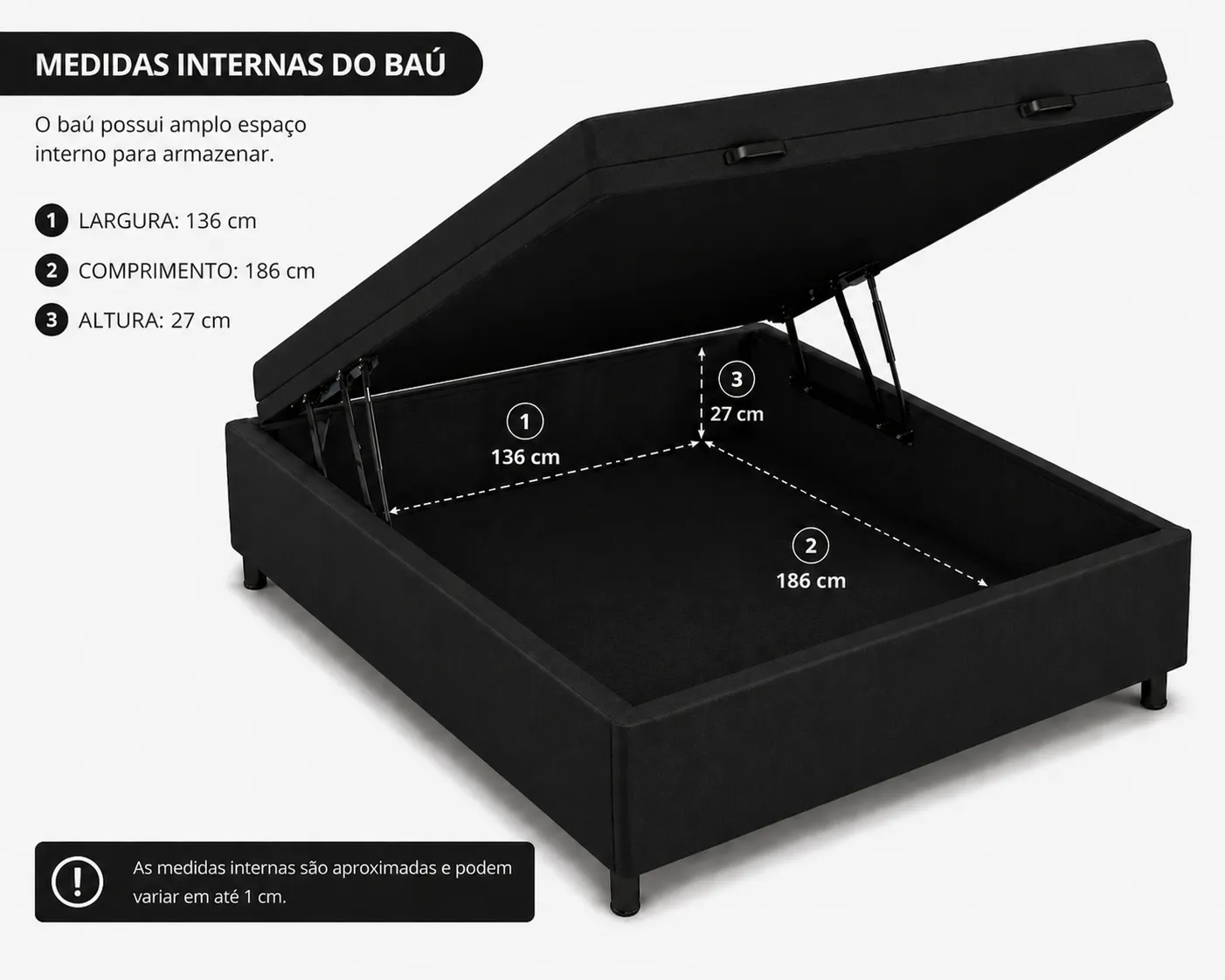 Cama Box Baú Casal 138cm foto 2