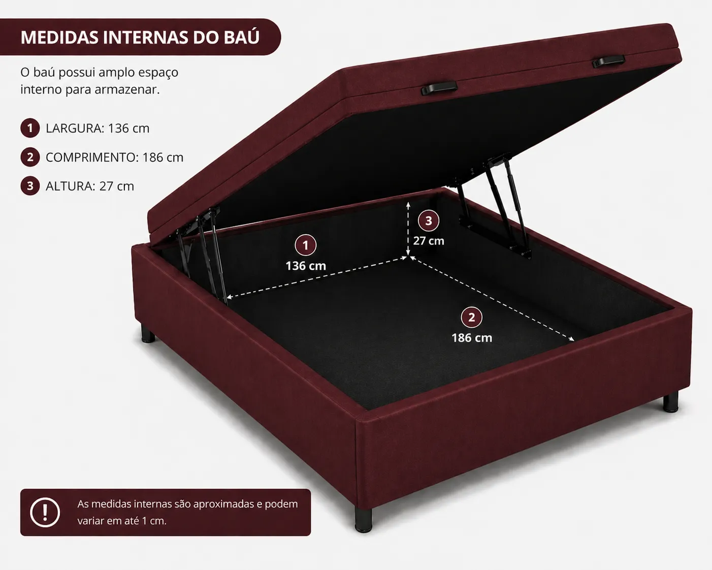 Cama Box Baú Casal 138cm foto 2