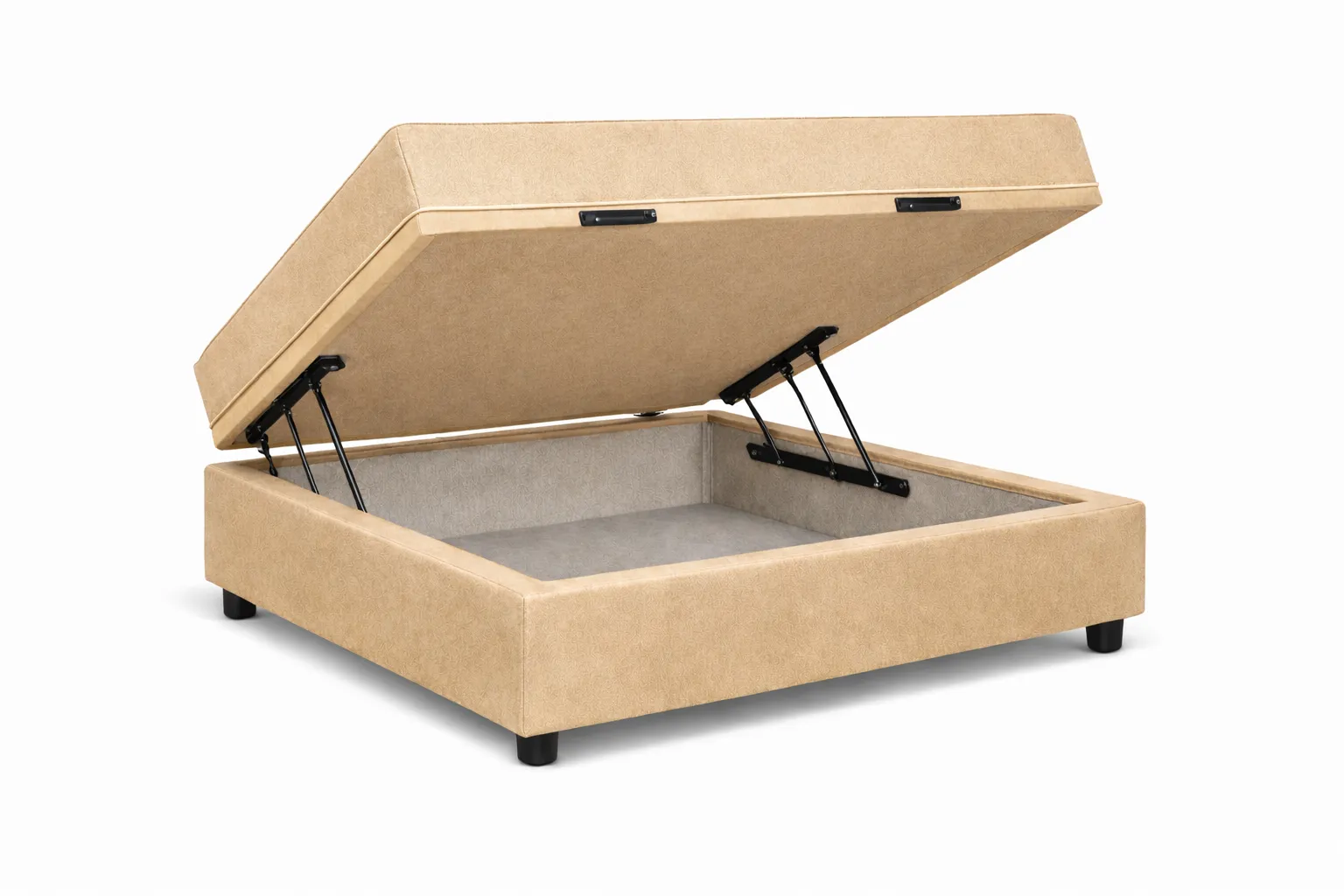 Kit Cama Box Baú + Colchão D33 Solteirinho 0,78m - Bege