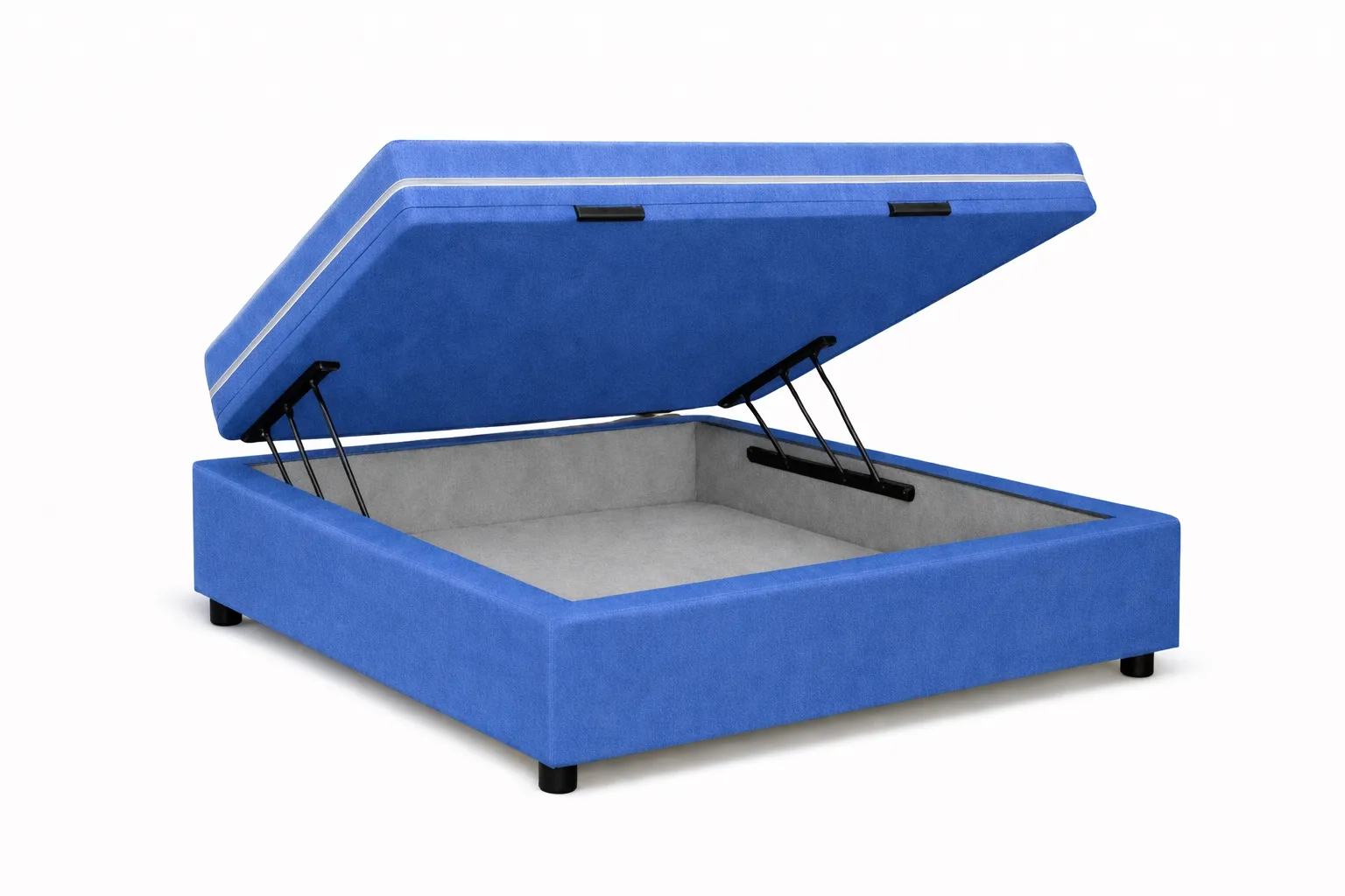 Kit Cama Box Baú + Colchão Mola Bonnel Solteirinho 0,78m - Azul