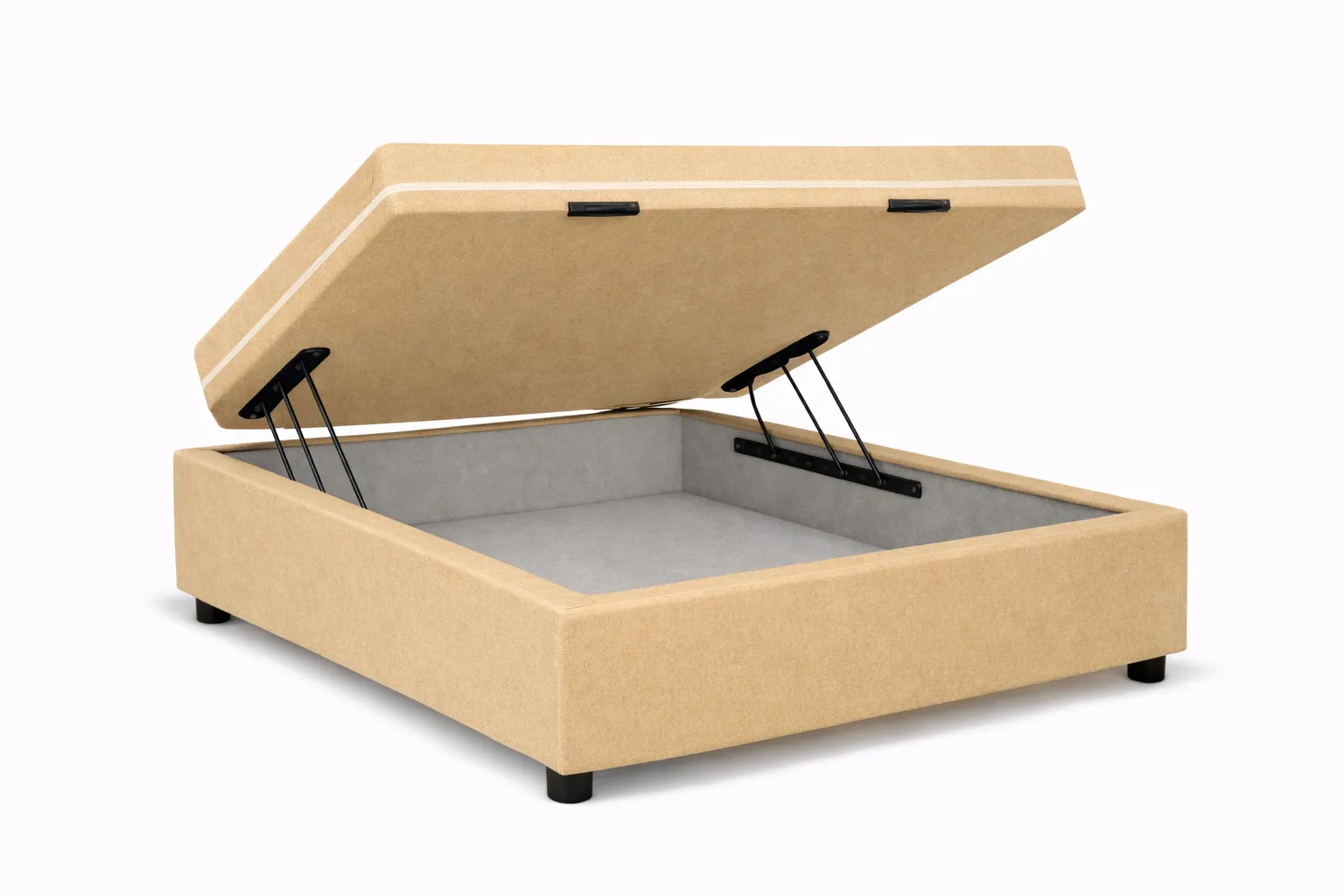 Kit Cama Box Baú + Colchão Mola Bonnel Solteirinho 0,78m - Bege