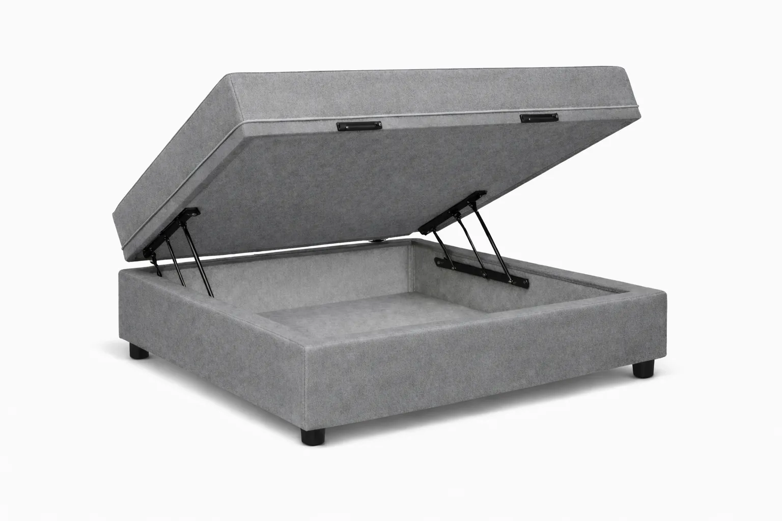 Kit Cama Box + Colchão D45 Solteiro 0,88m - Cinza