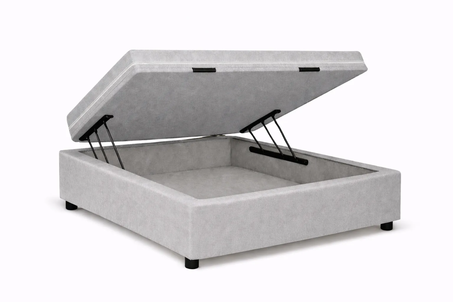 Kit Cama Box + Colchão Mola Bonnel Solteiro 0,88m - Cinza
