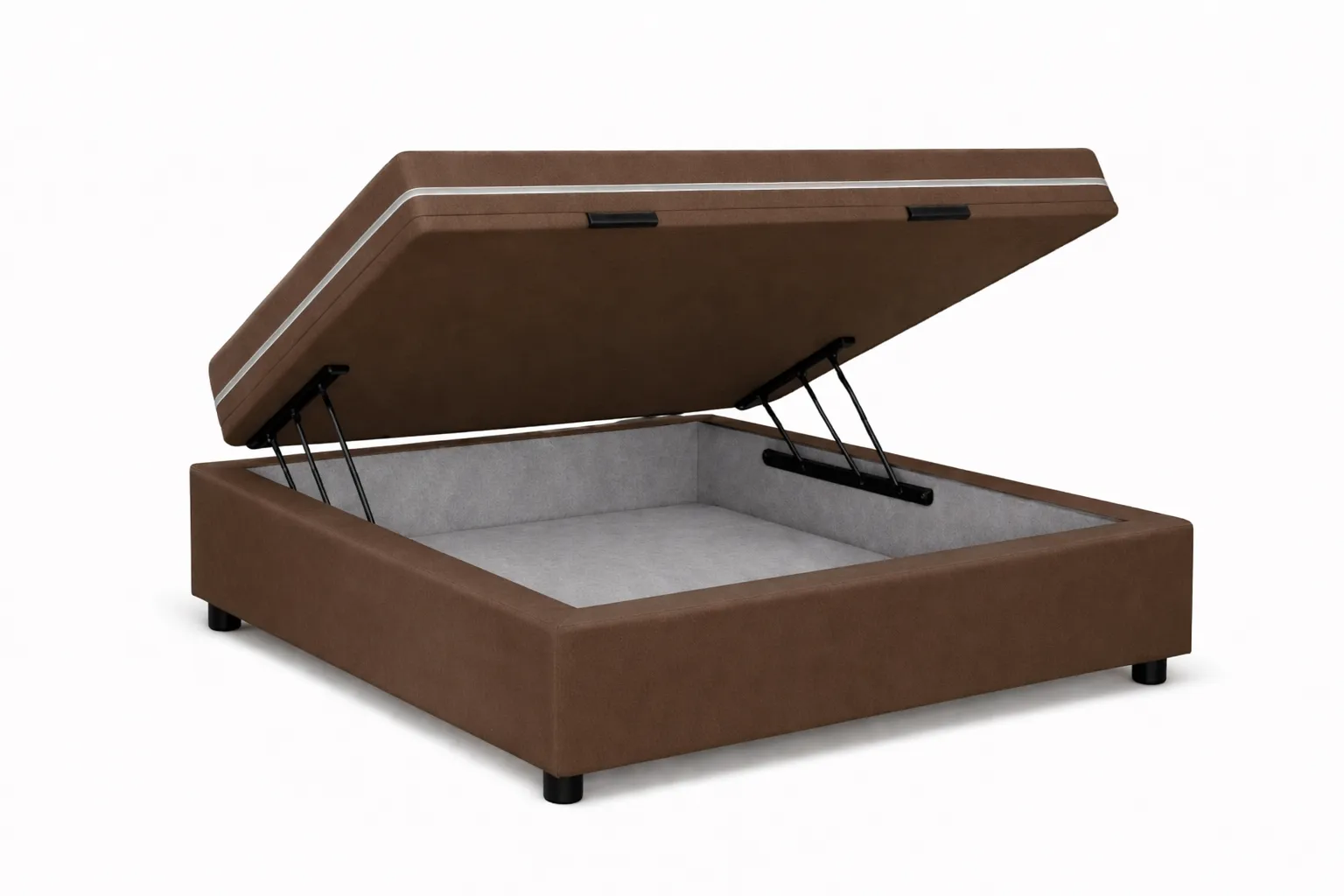 Kit Cama Box + Colchão Mola Bonnel Solteiro 0,88m - Marrom