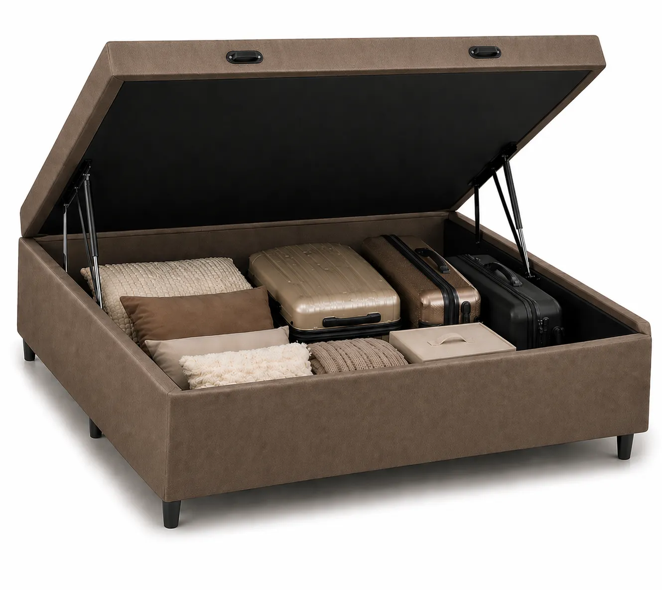 Kit Cama Box + Colchão D33 Casal 1,38m - Marrom