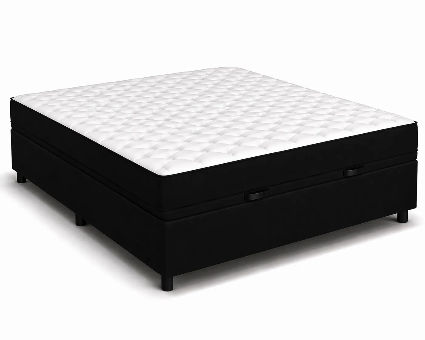 Kit Cama Box Baú + Colchão D33 Casal 1,38m - Preto