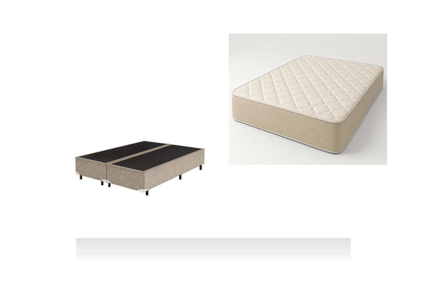 Kit Cama Box + Colchão D33 Queen 1,58m - Bege