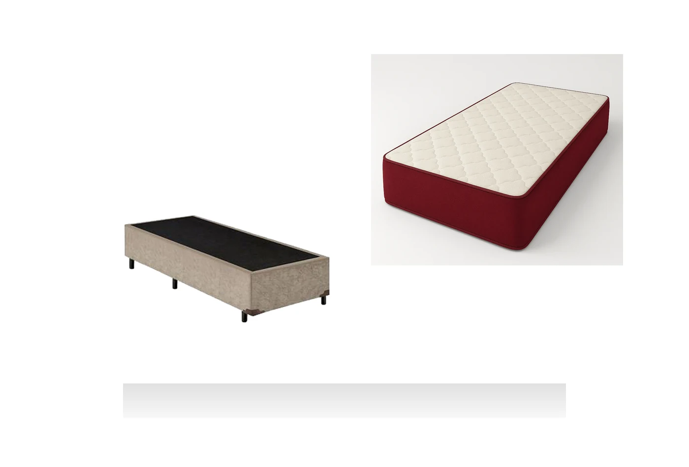 Kit Cama Box + Colchão D45 Viúva 1,28m - Vinho