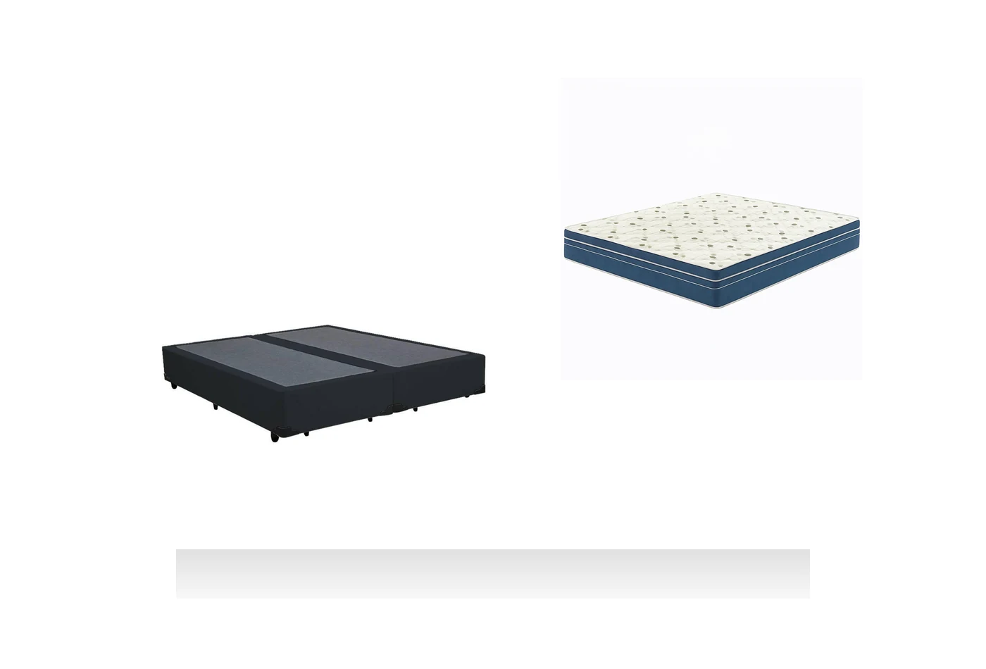 Kit Cama Box + Colchão Mola Ensacada King 1,98m - Preto