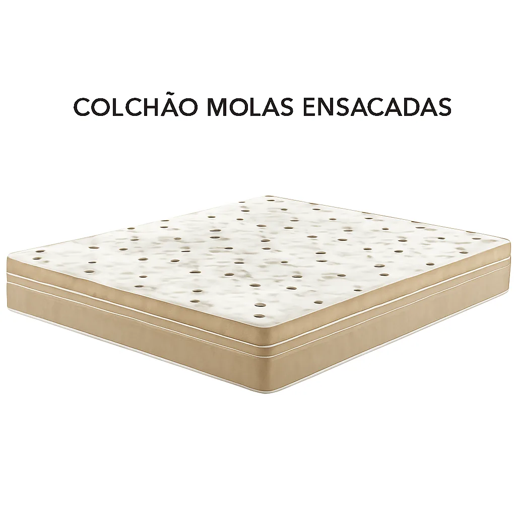 Colchão Mola Ensacada Casal 1,38 28cm - Bege