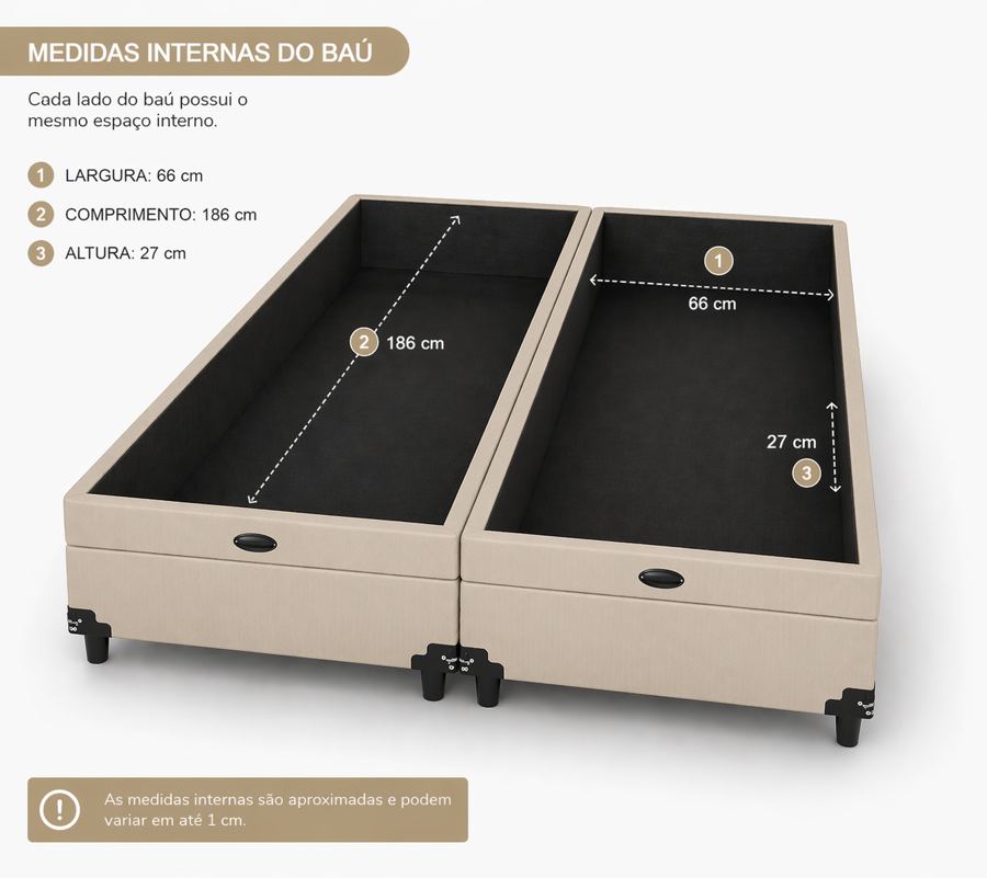Kit Cama Box Baú + Colchão D33 Queen 1,58m - Bege foto 3