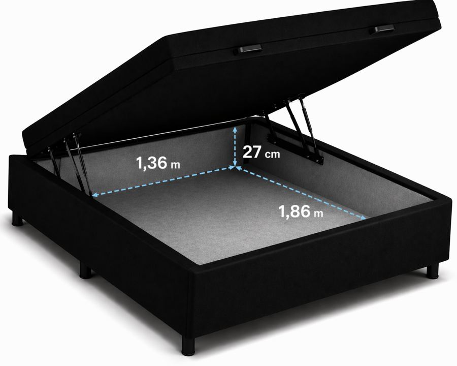 Kit Cama Box Baú + Colchão D33 King 1,98m - Preto foto 2